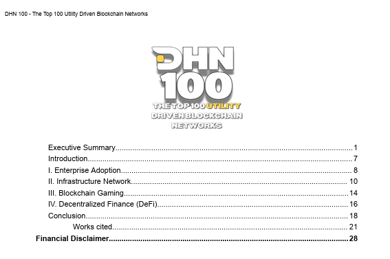DHN 100: The Top 100 Utility Driven Blockchain Networks